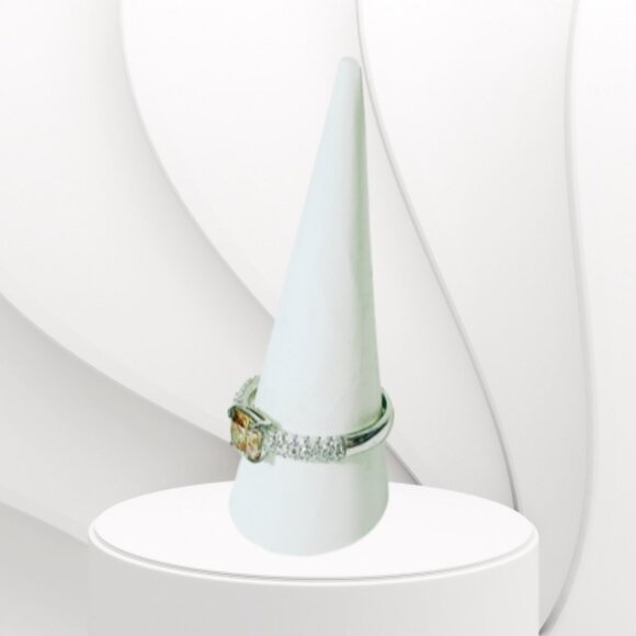 BP STERLING CLUB DARK SMOKEY TOPAZ CUBIC ZIRCONIA RING (Size 10) - Picture 4 of 7